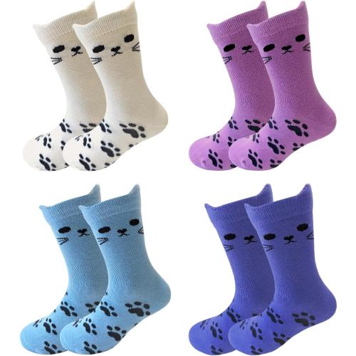 MINI PANDA 8 Pairs Girls' Novelty Socks,Cute Cat and Panda Crew Socks