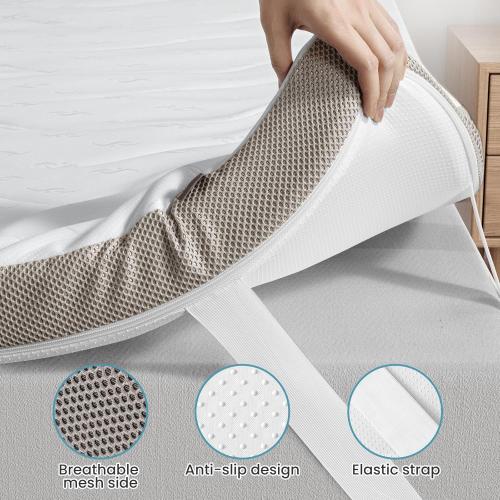 Sleepmax Extra Firm Mattress Topper 4 Inch King Size - Firm Mattress Pad Bed Topper for Pain Relief - High Density Foam with Washable Cover - No Odor, CertiPUR-US Certified