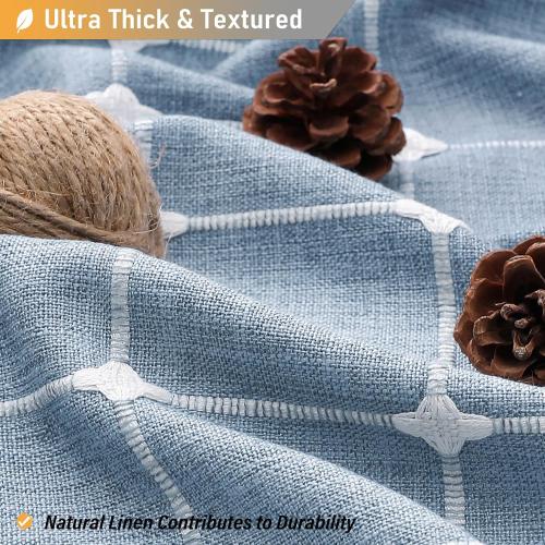 Size 72x96 Color Blue BTTN Extra Long Shower Curtain - 72x96 Inch Long Boho Chic Linen Fabric Heavy Duty Shower Curtain Set with Hooks, Tall Bohemian Farmhouse Shabby Chic Tassel Cloth Shower Curtains for Bathroom - Blue