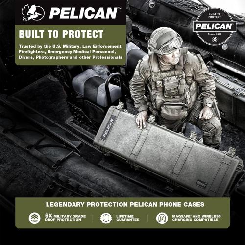 Pelican Voyager iPhone 17 Pro Max Case [Compatible with MagSafe] Rugged Phone Case, 24ft Military-Grade Drop Protection - Heavy Duty Cover w/Belt Clip Holster for iPhone 17 Pro Max - Black/Clear