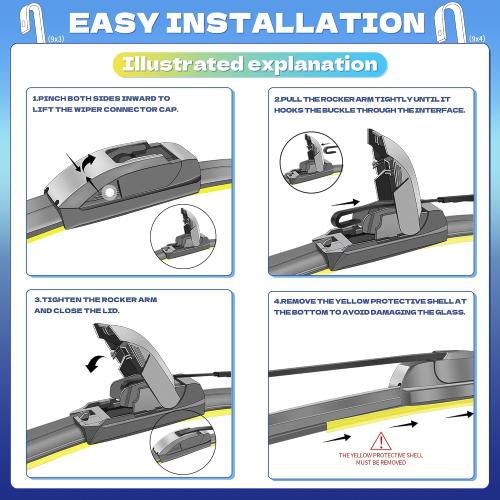 24'' 18'' Front Windshield Wiper Blades Compatible with 2002,2004-2008 Toyota Corolla 2000-2003 Toyota Sienna OEM QUALITY Premium All-Season Automotive Replacement Wipers (Pack of 2)