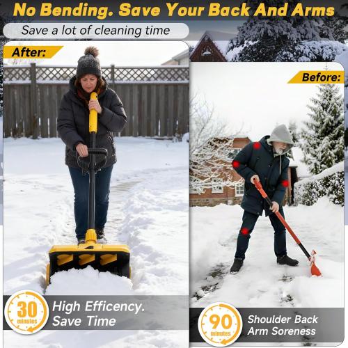 Cordless Snow Shovel Compatible with Dewalt 20V Max Battery, 11 Brushless Motor Electric Snow Shovel for Driveway Max 20' Throw Distance, Electric Snow Thrower for Patio Deck Driveway(Tool Only)