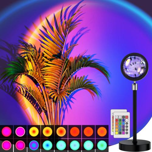 UNTESTED...Sunset Lamp Projection Led Lights with Remote, Multicolor Colors Night Light 360° Rotation Rainbow Lights 4 Modes Setting for Photography/Selfie/ Party/Home/Living Room/Bedroom Decor, Gifts for Women