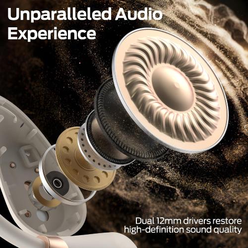 Color Pink Monster Open Ear AC210 Headphones, Bluetooth 5.4 Earphones Stereo Sound, Wireless Headphones 30 Hours Playback, Type-C Charging, HD Clear Calls, Touch Control, IPX5 Waterproof Open Ear Earbuds,
