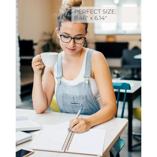 ZICOTO Aesthetic Daily Planner And Notebook With Hourly Schedule - Aesthetic Spiral To do List Notepad For Work/Home to Organize Tasks And Appointments - Stylish School/Office Supplies Book For Women