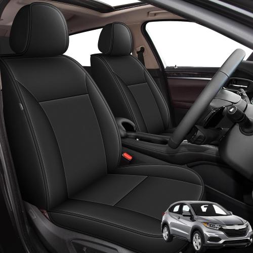 1:1 Custom 2 Front Seat Covers Fit for 2016-2022 Honda HRV/HR-V EX,LX,Sport,EX-L,Touring: Luxury Leather Car Seat Covers Waterproof Seat Cushion - Easy to Install (2 Front Seat, Black)