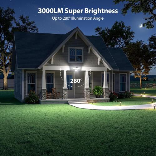 3000LM Solar Lights Outdoor, 4 Adjustable Heads Motion Sensor Security Light, 3 Modes, 6500K, IP65 Waterproof Solar Wall Flood Lights for Garden, Outside, Backyard, 1 Pack