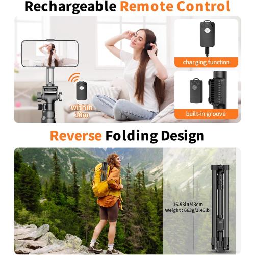 XXZU 74 Magnetic Phone Tripod with Phone Clip for Magsafe, Camera Tripod