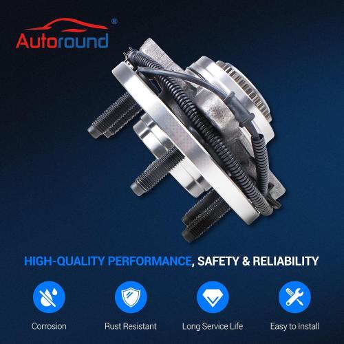 Autoround 515142 [2-Pack] 4WD Front Wheel Bearing and Hub Assembly Compatible with 2011-2014 Ford F-150 Expedition, Lincoln Navigator, 6 Lug W/ABS (Exc. Heavy Duty)