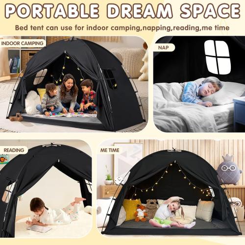 Bed Tent Twin and Full for Kids, Canopy Privacy Sleep Tent Indoor Bunk