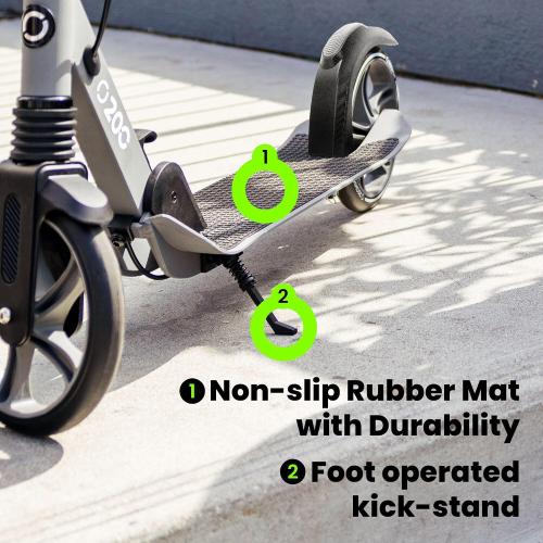 AERO MOBILITY Kick Scooter for Kids 6 , Teens & Adults | Light Up Wheels, Hand Brake, Rubber Deck Mat & Shock Absorption | Foldable & Height Adjustable