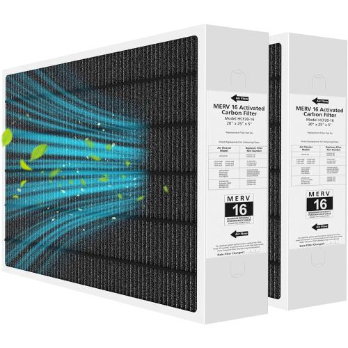 20x25x5 MERV 16 Air Filter Compatible with Lennox HCC20-28 MERV 16 Furnace Filter for HVAC System, Part Number HCF20-16, HCF20-10, 2 Pack