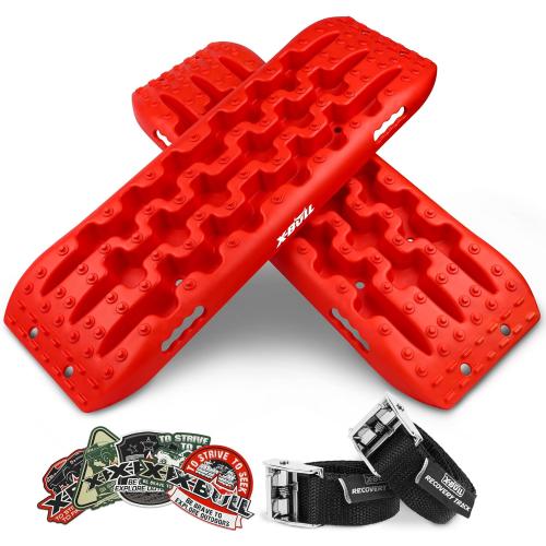 X-BULL New Recovery Traction Tracks Tire Ladder for Sand Snow Mud 4WD(Red)