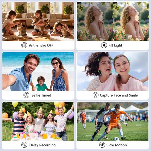 4K Digital Camera for Photography & Vlogging, 56MP Point and Shoot Digital Cameras with 180° Flip Screen, 16X Zoom Compact Travel Camera, Portable Cámara for Adults & Beginners with 32GB SD Card