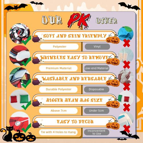 Halloween Carnival Party Games, Clown Toss Games Banner with 4 Bean Bags Set for Indoor Outdoor Toss Across Game for Boys Girls Birthday Party Supplies Decoration Hanging Banner Throwing Game