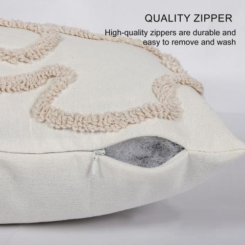 Coquette Bow Tufted Throw Pillow Cover 12x 20, Boho Neutral Linen Pillow Cushion Case