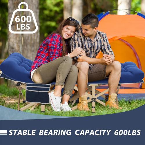 Folding Camping Cot for Sleeping, Portable Cots for Adults, Heavy Duty Cot Bed 550LBS(Max Load), Extra Wider Cots with Large Pocket for Outdoor, Office, Beach