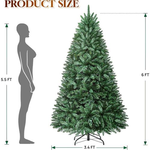 HOLLO STAR 6 ft Prelit Christmas Tree with 270 LED Lights, App Control, Artificial Christmas Tree with Multi-Color RGBW Lights, 1072 Branch Tips, Metal Base, Easy to Assemble, for Home, Party