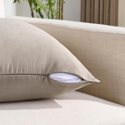 Fancy Homi 2 Packs Taupe Decorative Throw Pillow Covers 18x18 inch, Super Soft Faux Suede Decor Square Pillow Covers, Solid Cushion Cover for Couch Living Room Sofa Bedroom 45x45 cm