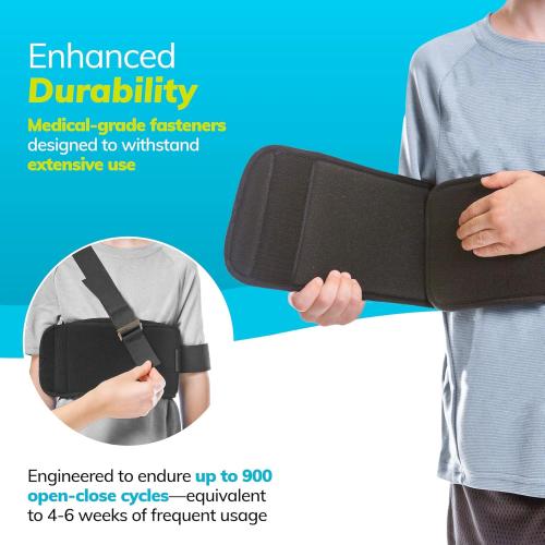 BraceAbility Pediatric Shoulder Immobilizer | Child Size Arm Sling Stabilizer for Broken Collarbone & Shoulder Injuries - Fits Toddlers, Kids, Youth & Teens (20 - 30 Chest Circumference)