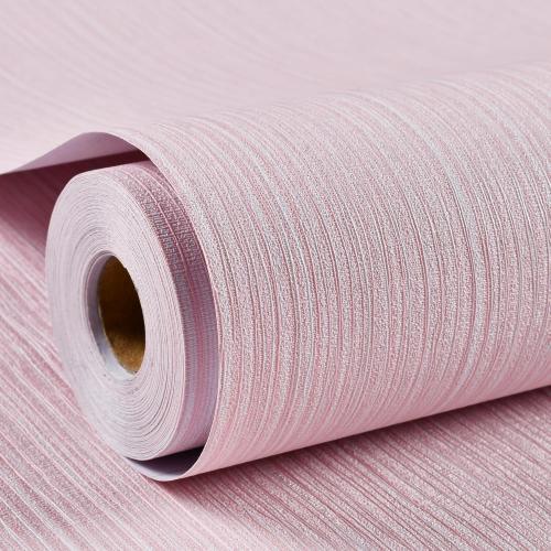 Haimin Grasscloth Wallpaper Textured 24in X 393in Fabric Contact Paper Pink Wall Paper Textured Linen Peel and Stick Self-Adhesive Thick Vinyl Embossed Film Wallpaper (Pink)