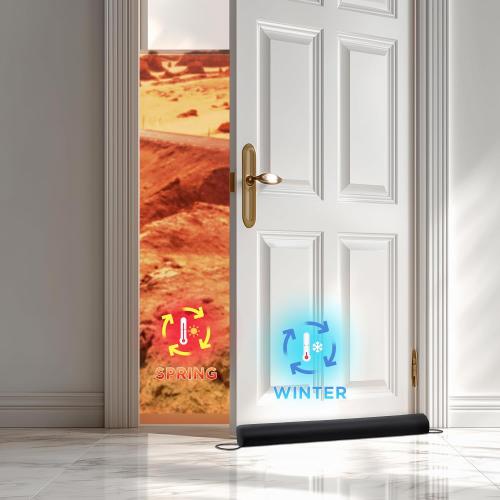 Sunolga Water Resistant Door Draft Stopper Blocks Hot and Cold Air with Removable Washable Cover for Bottom of Door, All-Season Seal for Wind, Door Sweep for Gaps Up to 3, Home Essentials, 36, Black