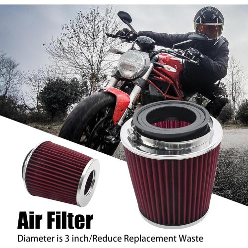 Anxingo Universal Clamp-On Air Filter for 3/3.5/4 inch Washable Reusable Clamp-On Air Intake Filter (H 5.5 In, L 1.125 In)