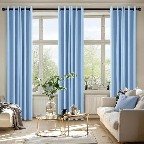 MIULEE Blackout Curtains for Bedroom 2 Panels 40 x 84 Inch Long Sky Blue