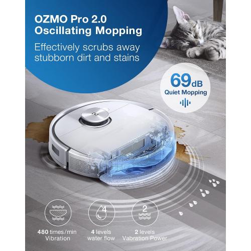 ECOVACS DEEBOT T9  Robot Vacuum and Mop Combo with Auto-Empty Station, Precision Laser Mapping, 3D Maps, Oscillating Mopping, 3000Pa Suction, Hands-Free Cleaning for Up to 60 days, Air Freshener,White‼️needs cleaning‼️