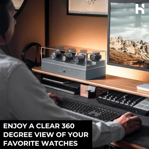 Holme & Hadfield Premium 7-Slot Wooden Watch Display Case with Lifetime Assurance – Large Handcrafted Men’s Watch Box with Accessory Drawer – Father’s Day Gift for Collectors – Luxury Built to Last- Brown