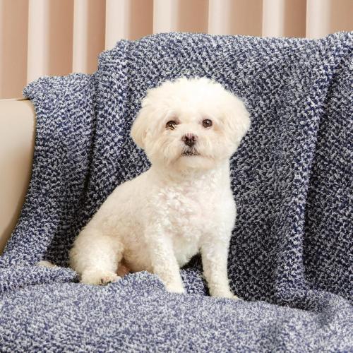 Snuggle Sac Heather Navy Throw Blanket for Couch, Super Soft Warm Microfiber Blankets Navy Blue, Cozy Knit Fuzzy Plush Lightweight Throws for Sofa, Bed, Heather Navy,50x60 inches