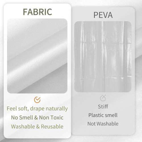 ALYVIA SPRING 72x96 Extra Long Waterproof Fabric Shower Curtain Liner White