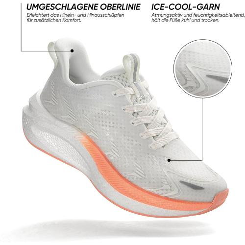 Size 11 Color White Women's Running Walking Tennis Shoes Comfortable Non-Slip FlyLife Breathable Athletic Workout Gym Cross Trainer Sports Sneakers