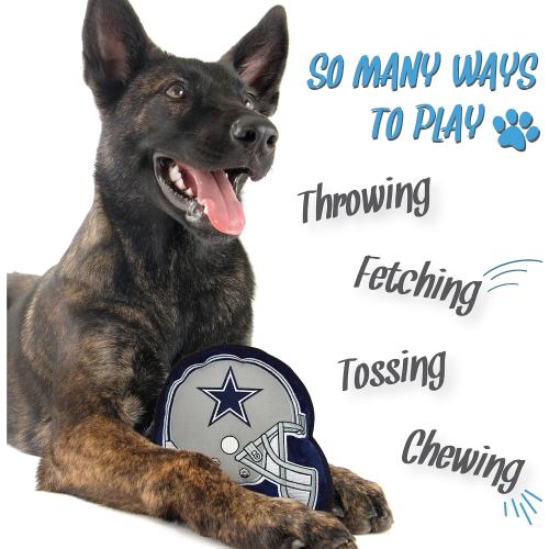 The 1st Ever Tough but Smooth Dog Toy NFL Dallas Cowboys Football Helmet Tough Pet Toy. A Premium Quality Doggie Toy with Built-in Squeaker. Sports Fans Favorite Chew Toy