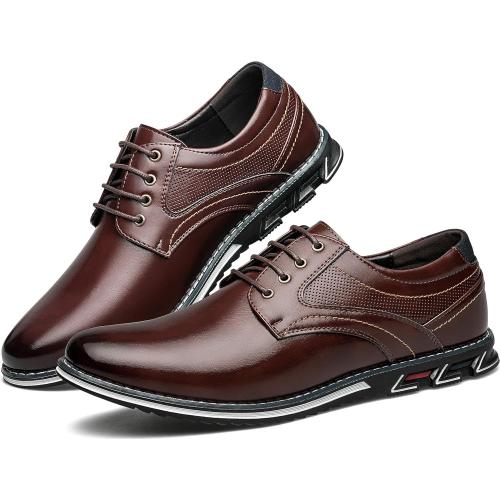 Size 44....Men's Dress Shoes Comfort Soft Men Oxford Superior Flexural Leather Fashion Dress Sneakers Business Casual Derby Shoe