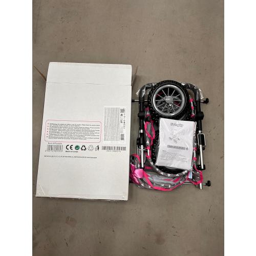 Adjustable Baby Doll Stroller Toy with Foldable Hood | Lightweight Design for Dolls Up to 18 inches | Quiet Foam Wheels, Machine-Washable Bassinet Pram, Indoor and Outdoor Play, Model KP0262S