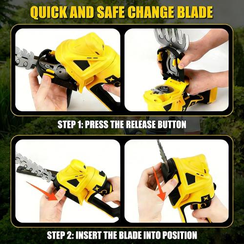 4-in-1 Pole Hedge Trimmer & Grass Shear, 16FT Reach, Electric Bush Trimmer with Extension Pole, Cordless Shrub Trimmer with 180° Adjustable Angle, Brushless Motor, LCD Display, 4.0Ah Battery