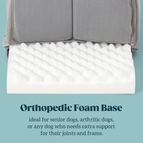 Orthopedic Dog Bed House - Dog House Indoor with Egg-Crate Foam - Tent Bed with Waterproof Lining & Nonskid Bottom, Ideal for Medium Breeds & Fits 30-Inch Crate - Gray