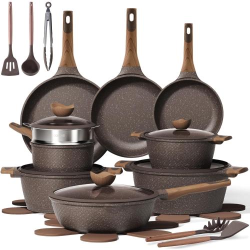 CAROTE 26PCS Pots and Pans Set Non Stick, Cookware Set Pots and Pans Induction Cook Ware, Nonstick Kitchen Cooking, PFOA Free