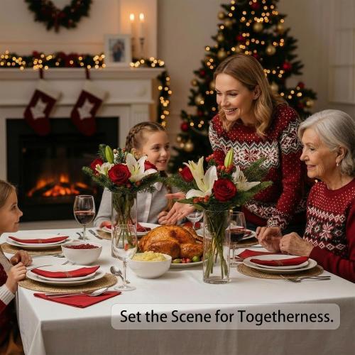 48-Pack Clear Glass Cylinder Vases, 4 Sizes (4/6/8/10 Inch) - Hurricane Floating Candle Holders & Flower Vases for Wedding, Table Centerpiece, Home Décor