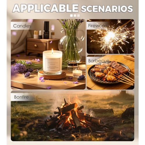 4 Pack of Torch Lighter, Windproof Adjustable Jet Flame, with Safety (NO Gas)