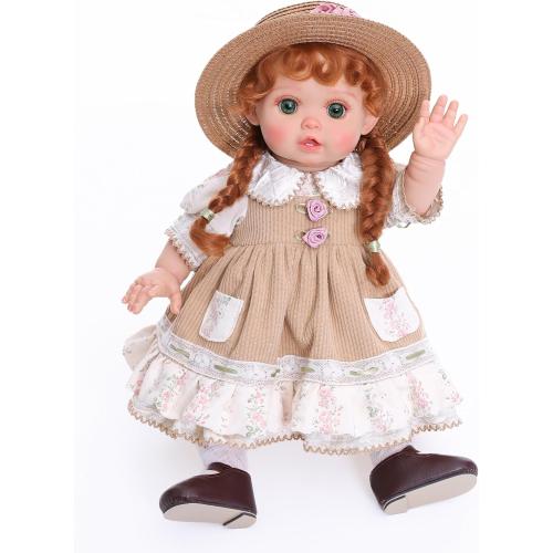 Reborn Baby Dolls – 18 Inch Realistic Reborn Toddler Doll Country-Inspired Girl with Braided Hair, Straw Hat & Floral Layered Dress, Gifts for 3  Year Old Girls, Collectors