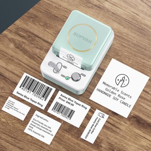 SUPVAN T50M Series Genuine Label Tape, 1-1/2 x 1-1/8, Transparent