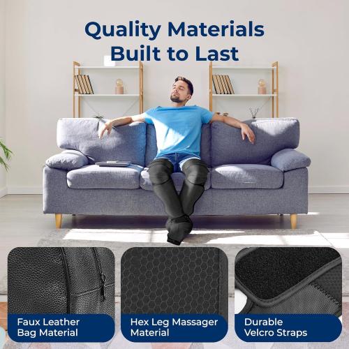 SereneLife Air Compression Leg Massager, Full Leg Massager with Heat and Compression, Ice Pack, Portable and Adjustable with 6 Modes 3 Vibrations 3 Intensities, 11 Airbags for Thigh Calf Foot Massage