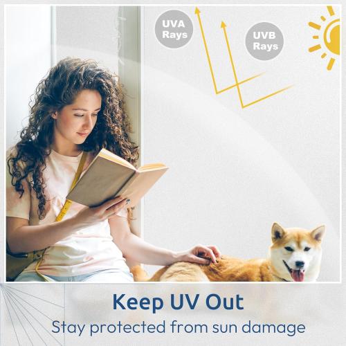 rabbitgoo Window Privacy Film, Non-Adhesive Frosted Glass Window Film for Bathroom, Static Cling Heat Blocking Stickers for Home Indoor Opaque Frosting Coverings House Tint, Matte White 23.6 x 78.7