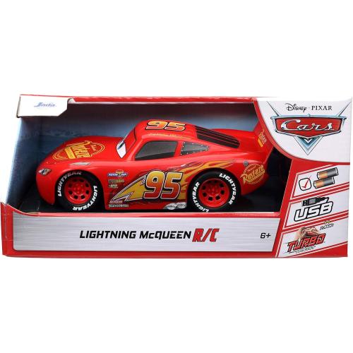 2 pack Jada Toys Pixar Cars 1:24 Lightning McQueen RC Remote Control Car 2.4 GHz Red Toys for Kids