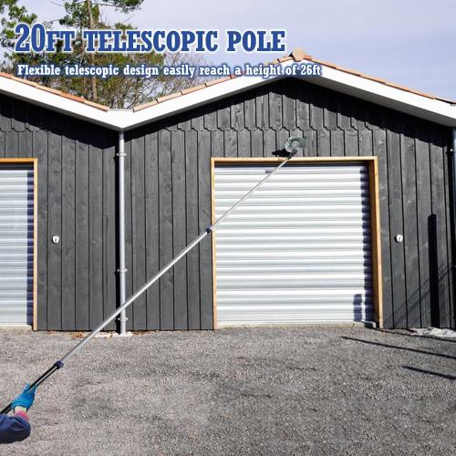 Light Bulb Changer Extension Pole 20FT [26ft Reach] - Light Bulb Changer for High Ceilings with Pole with Baskets and Suction Cup for High Ceilings and Recessed Lights