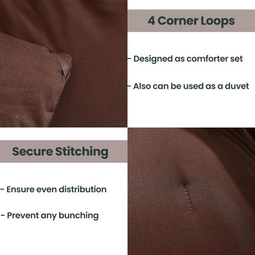 Paxrac Earthy Brown Comforter Full Size, Neutral 3 Pieces Comforter Set, Lightweight Solid Bedding Set, All Seasons Soft Fluffy Full Comforter Set (80x90In Comforter & 2 Pillowcases)