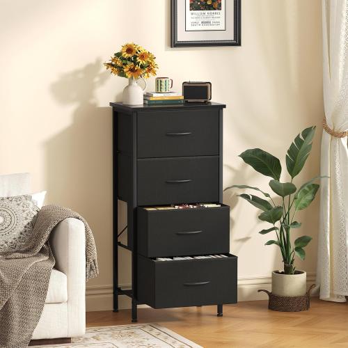 Sweetcrispy Dresser for Bedroom, 4 Drawer Storage Cabinet, Tall Nightstand