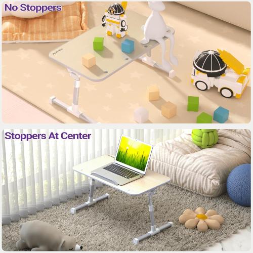 Laptop Bed Tray Table, Nearpow (Larger Size) Adjustable Laptop Bed Stand, Portable Standing Table with Foldable Legs, Foldable Lap Tablet Table for Sofa Couch Floor - Large Size